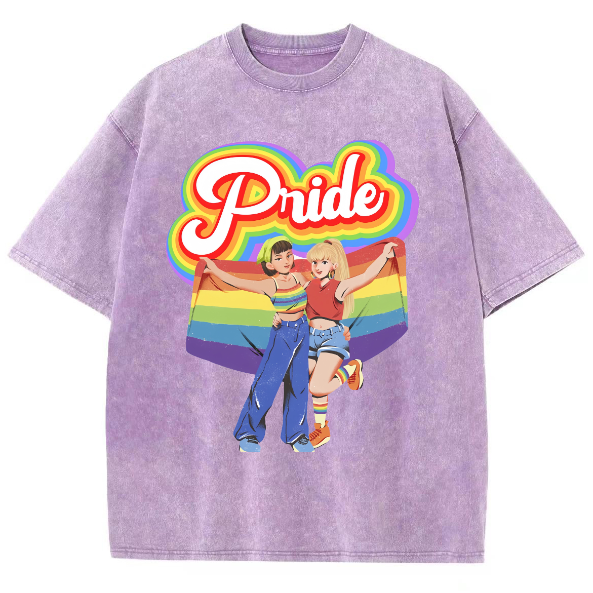 Pride Unisex Fit Washed Oversized T-Shirt-moweekender