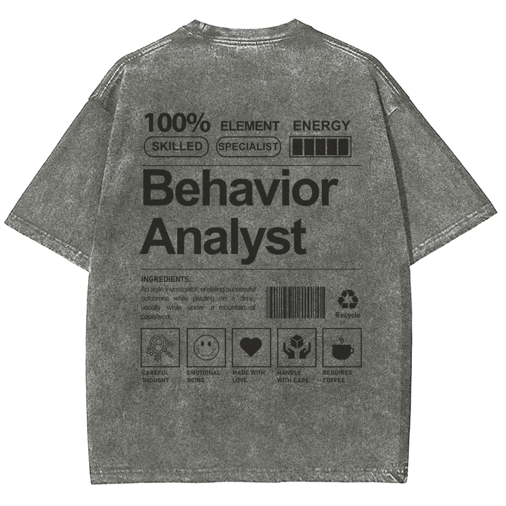 Behavior Analyst Unisex Fit Washed T-Shirt-moweekender