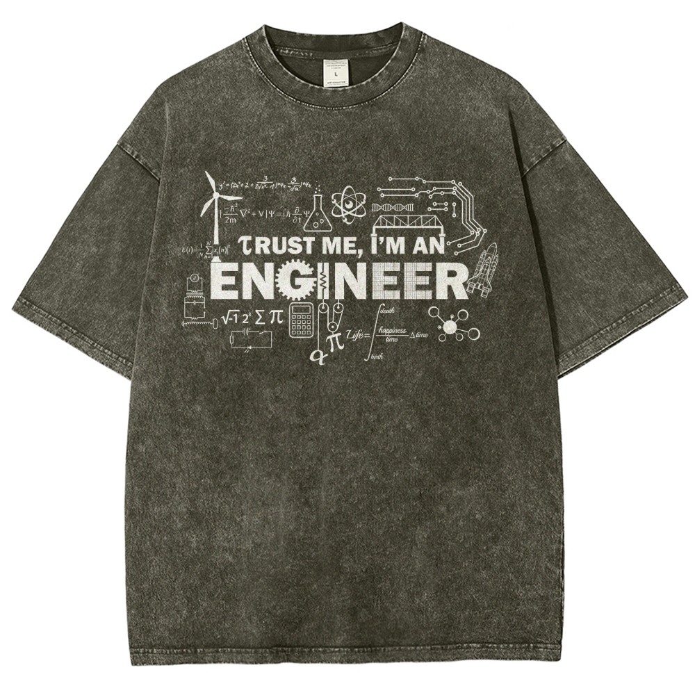 Engineer Unisex Fit Washed T-Shirt-moweekender