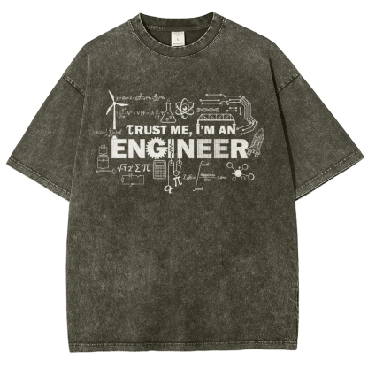 Engineer Unisex Fit Washed T-Shirt-moweekender