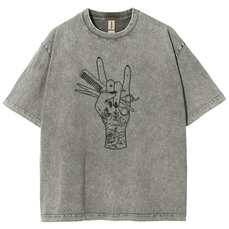 Hair Stylist Unisex Fit Washed T-Shirt-moweekender