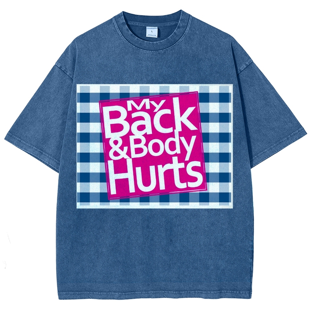 My Back & Body Hurts Vintage Snowflake Washed T-Shirt-moweekender