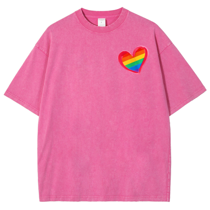 All For Love And Love For All Washed Oversized T-Shirt-moweekender