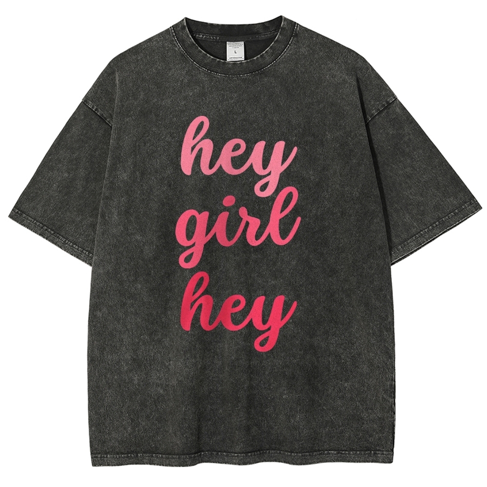 Hey Give Hey Unisex Fit Washed T-Shirt-moweekender