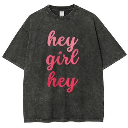Hey Give Hey Unisex Fit Washed T-Shirt-moweekender