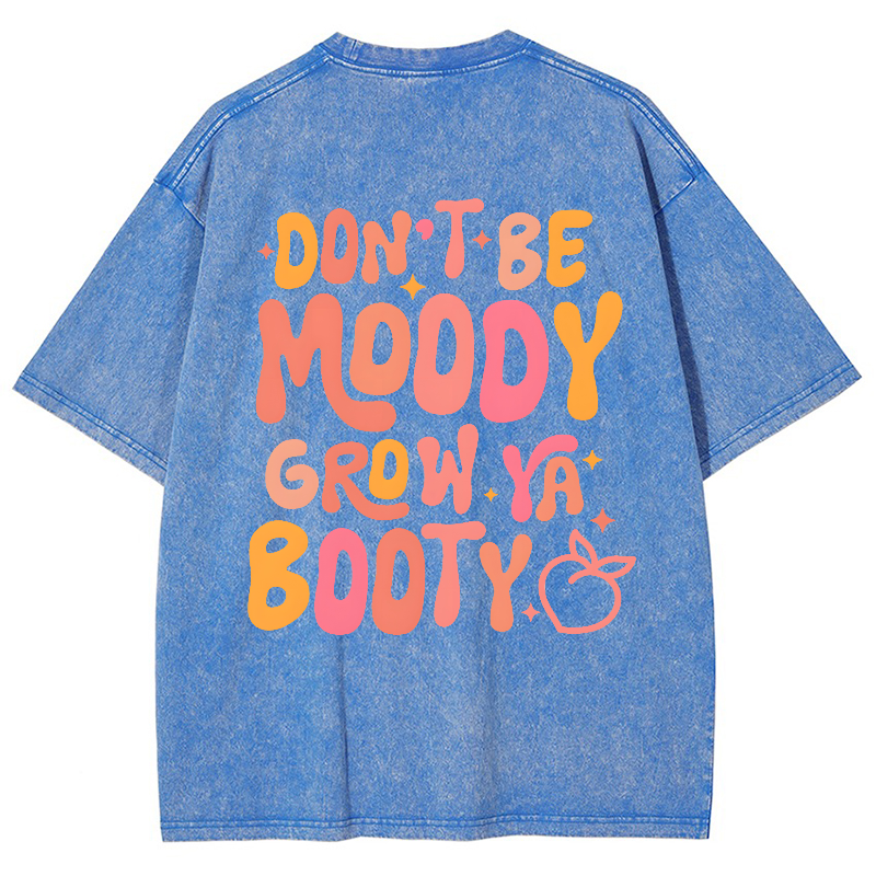 Don't Be Moody Vintage Snowflake Washed T-Shirt-moweekender