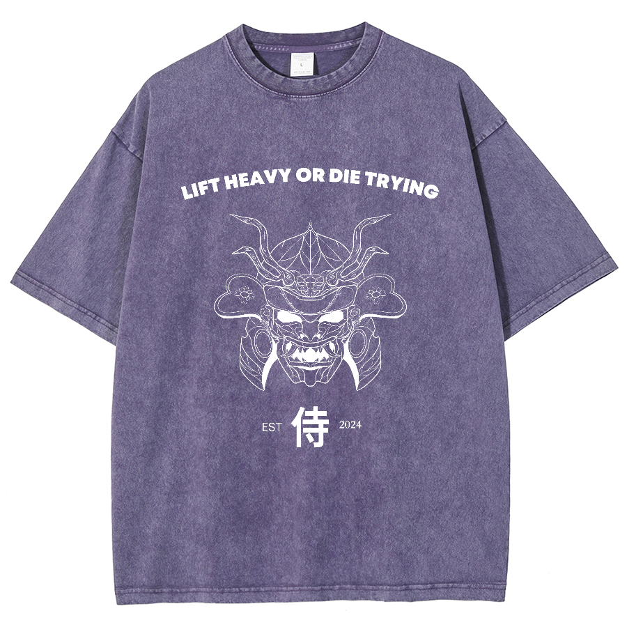 Lift Heavy Or Die Trying Unisex Fit Washed Oversized T-Shirt-moweekender