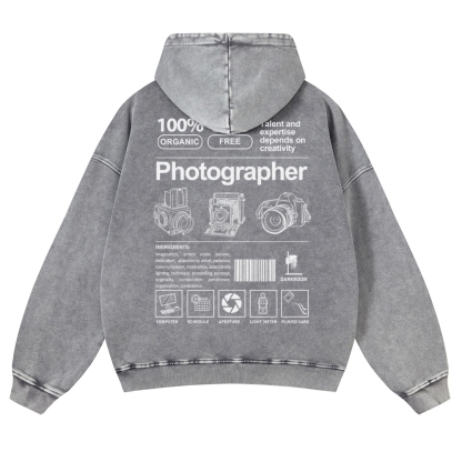 Photographer Casual Washed Hoodie