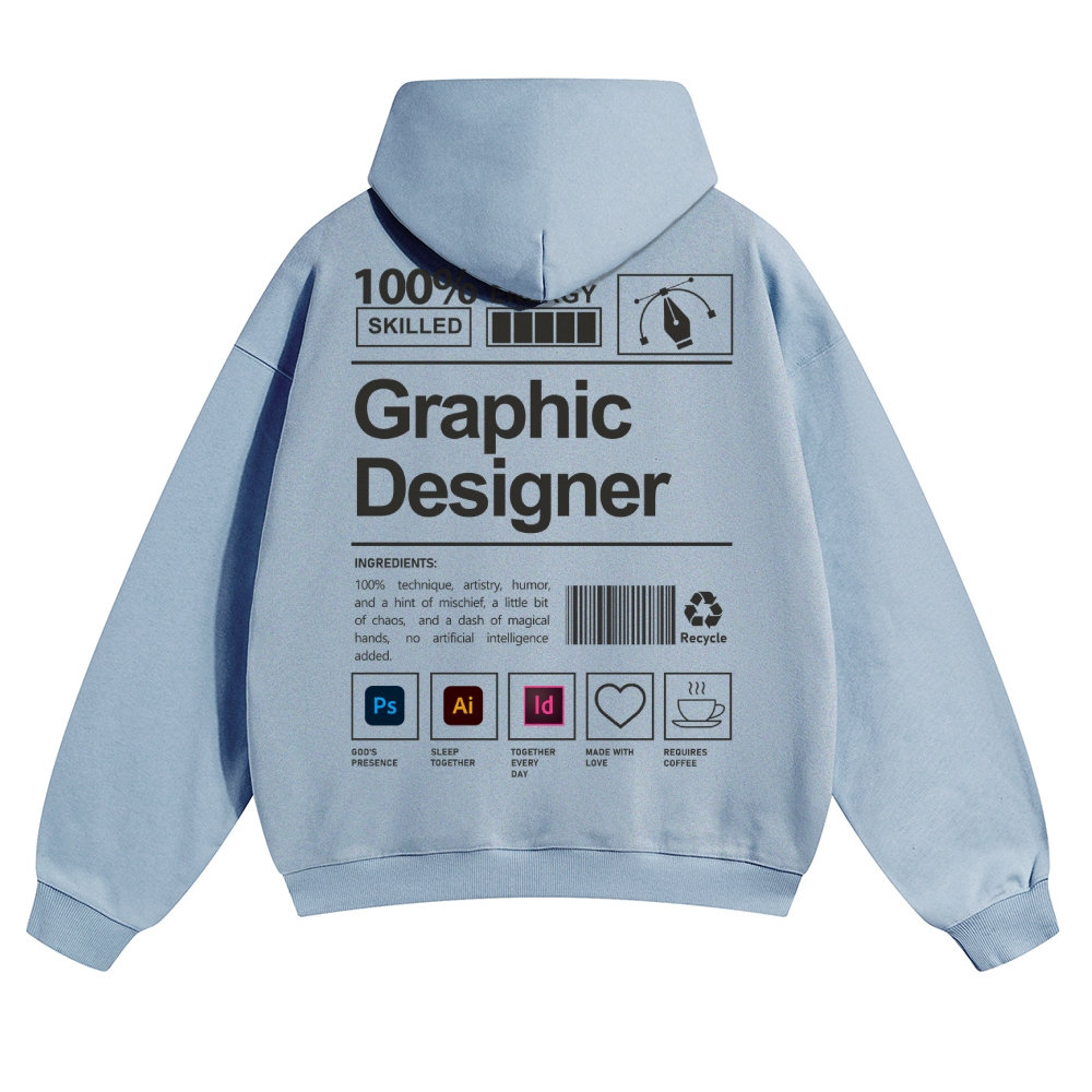 Graphic Designer Unisex Casual Anime Print Hoodie-moweekender
