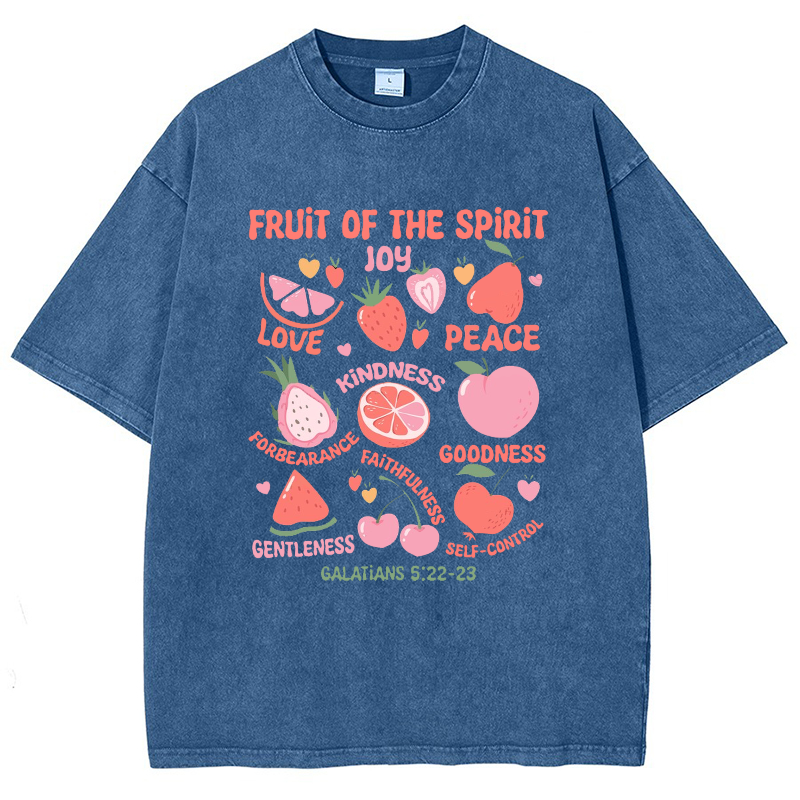 Fruit Of The Spirit Vintage Snowflake Washed T-Shirt-moweekender