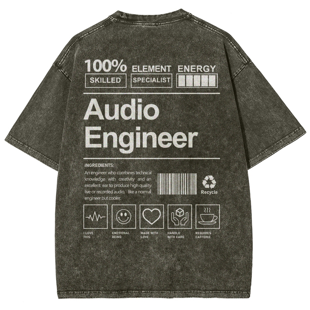 Audio Engineer Unisex Fit Washed T-Shirt