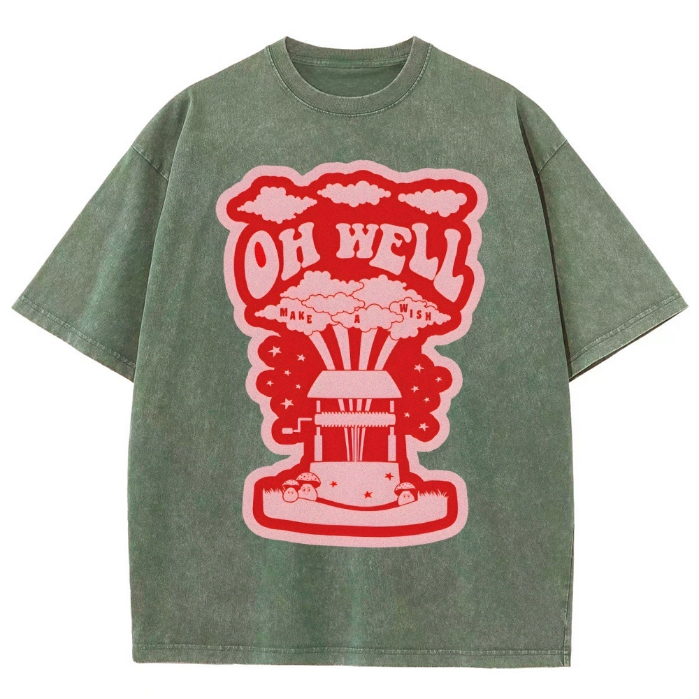 Oh Well Vintage Snowflake Washed T-Shirt-moweekender