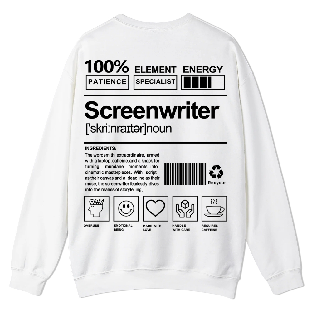 Screenwriter Printed Crew Neck Sweatshirt-moweekender