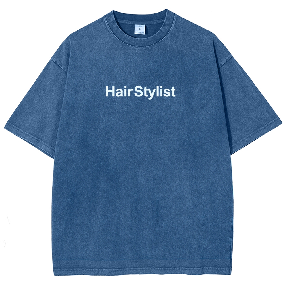 Hair Stylist Washed Vintage Short Sleeves T-Shirt-moweekender
