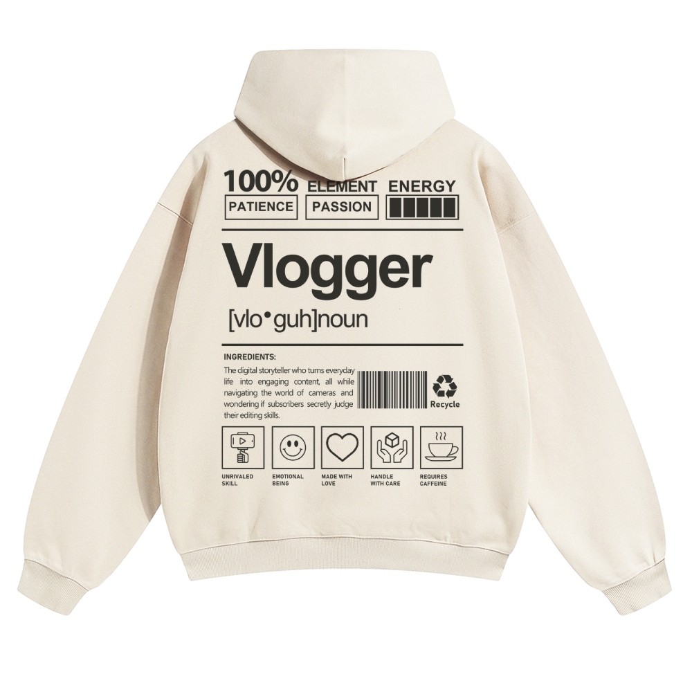 Vlogger Unisex Casual Anime Print Hoodie-moweekender