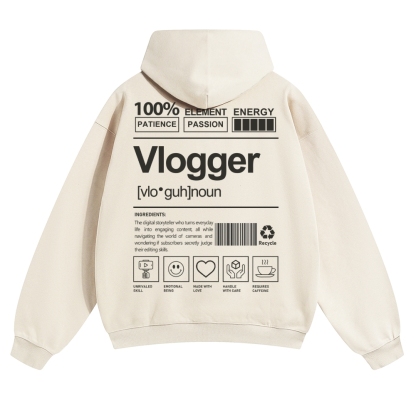 Vlogger Unisex Casual Anime Print Hoodie-moweekender