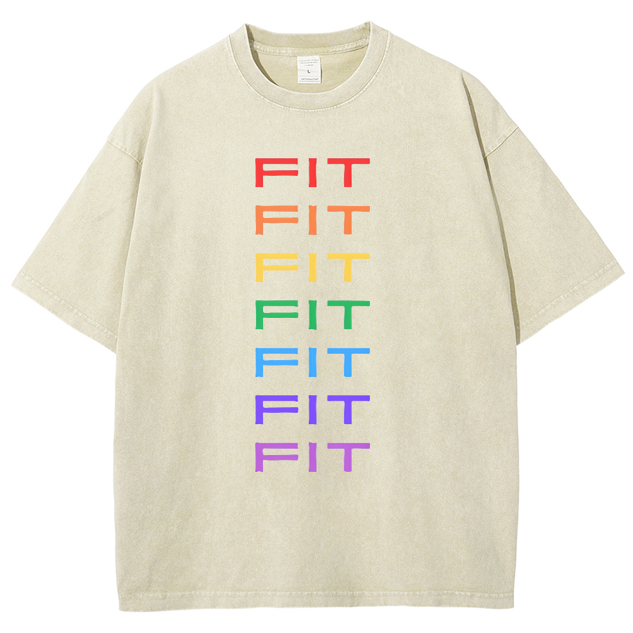 Rainbow Fit Washed Oversized T-Shirt-moweekender