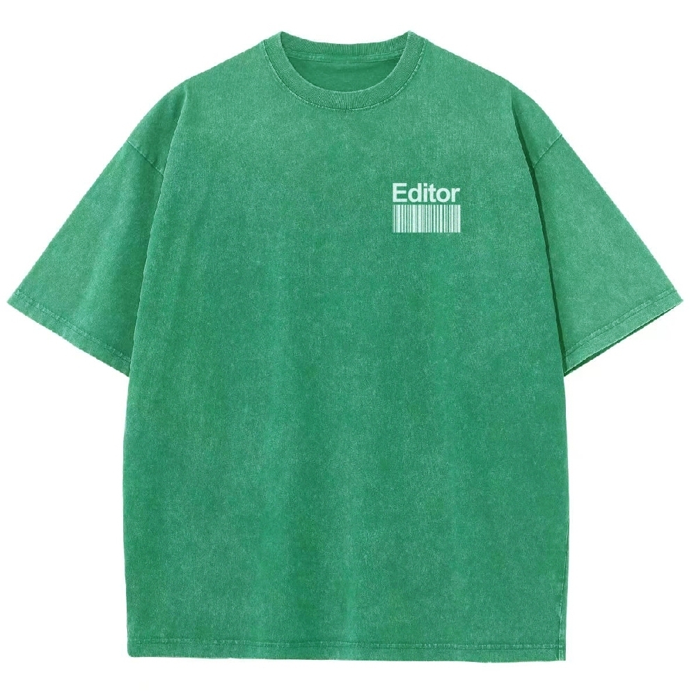 Editor Pattern Washed Vintage Short Sleeves T-Shirt-moweekender