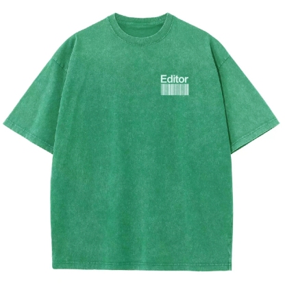 Editor Pattern Washed Vintage Short Sleeves T-Shirt-moweekender