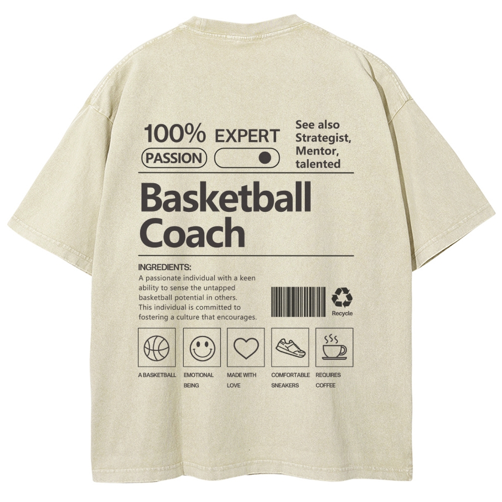 Basketball Coach Unisex Fit Washed T-Shirt-moweekender