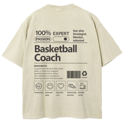 Basketball Coach Unisex Fit Washed T-Shirt-moweekender