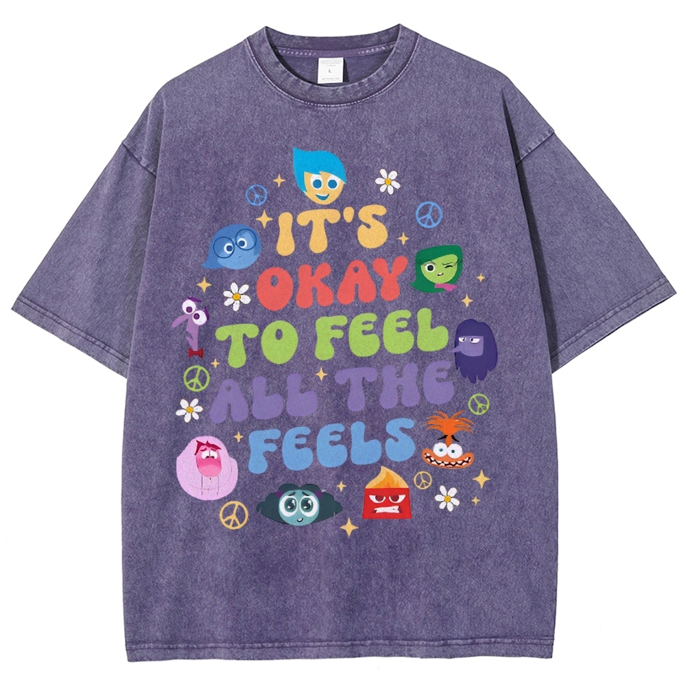 It's Okay To Feel Vintage Snowflake Washed T-Shirt-moweekender