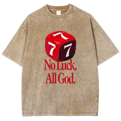Not Luck All God Vintage Snowflake Washed T-Shirt-moweekender