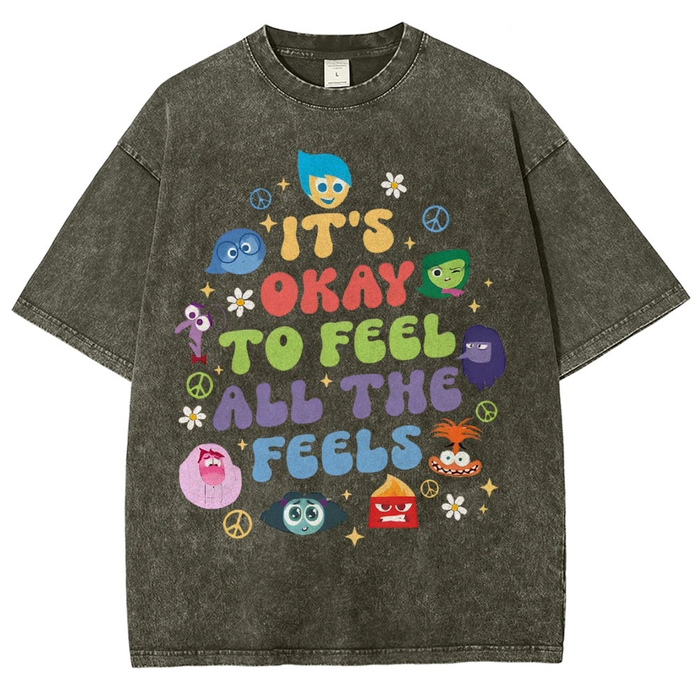 It's Okay To Feel Vintage Snowflake Washed T-Shirt-moweekender