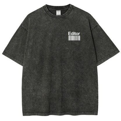 Editor Pattern Washed Vintage Short Sleeves T-Shirt-moweekender