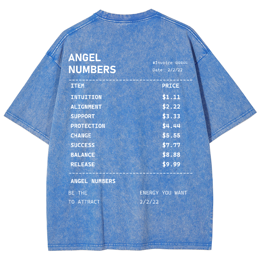 Angel Numbers Unisex Fit Washed T-Shirt-moweekender