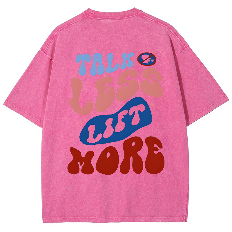 Talk Less Lift More Vintage Snowflake Washed T-Shirt-moweekender