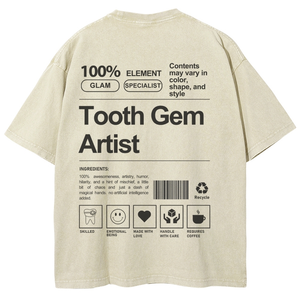 Tooth Gem Artist Unisex Fit Washed T-Shirt-moweekender