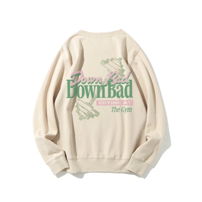Down Bad Crying At The Gym Casual Crewneck Sweatshirt-moweekender