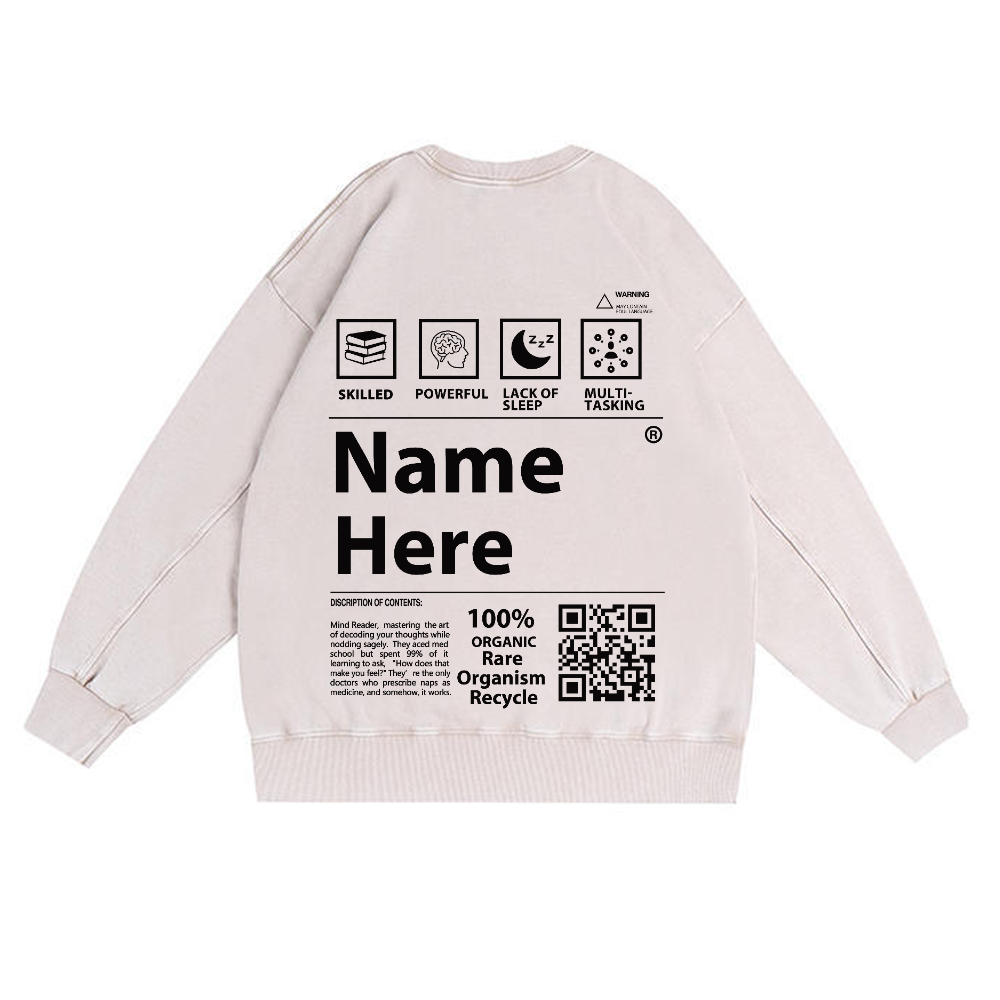 Unisex Fit Washed Crew Sweatshirt