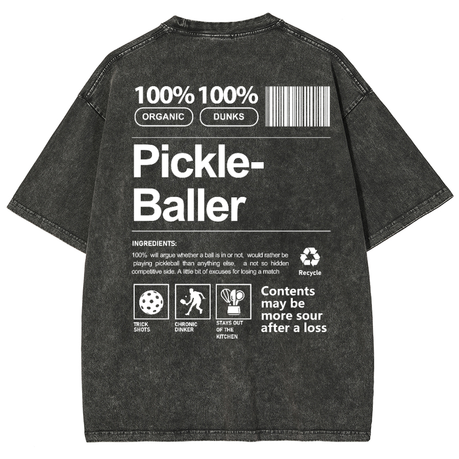 Pickle Baller Unisex Fit Washed Oversized T-Shirt-moweekender