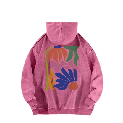 Wildflowers Matisse Art Casual Washed Hoodie-moweekender
