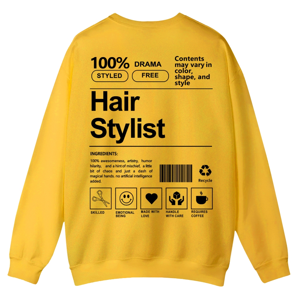 Hair Stylist Pattern Crew Neck Sweatshirt-moweekender