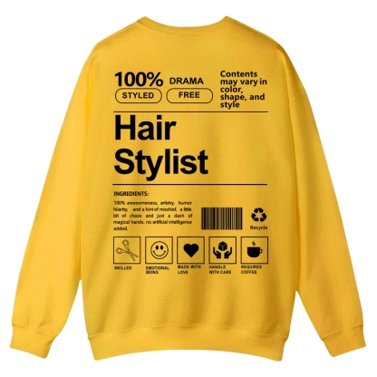 Hair Stylist Pattern Crew Neck Sweatshirt-moweekender