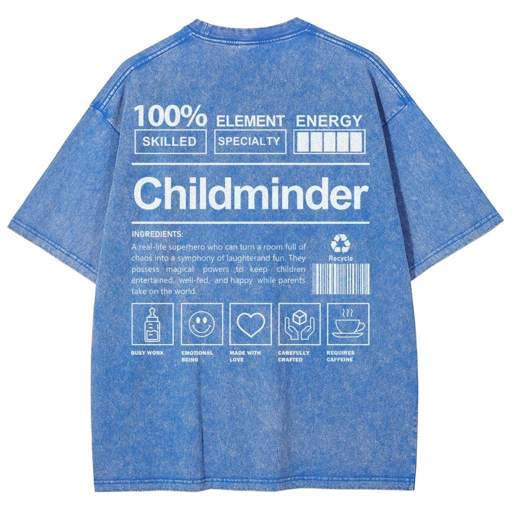 Childminder Unisex Fit Washed T-Shirt-moweekender
