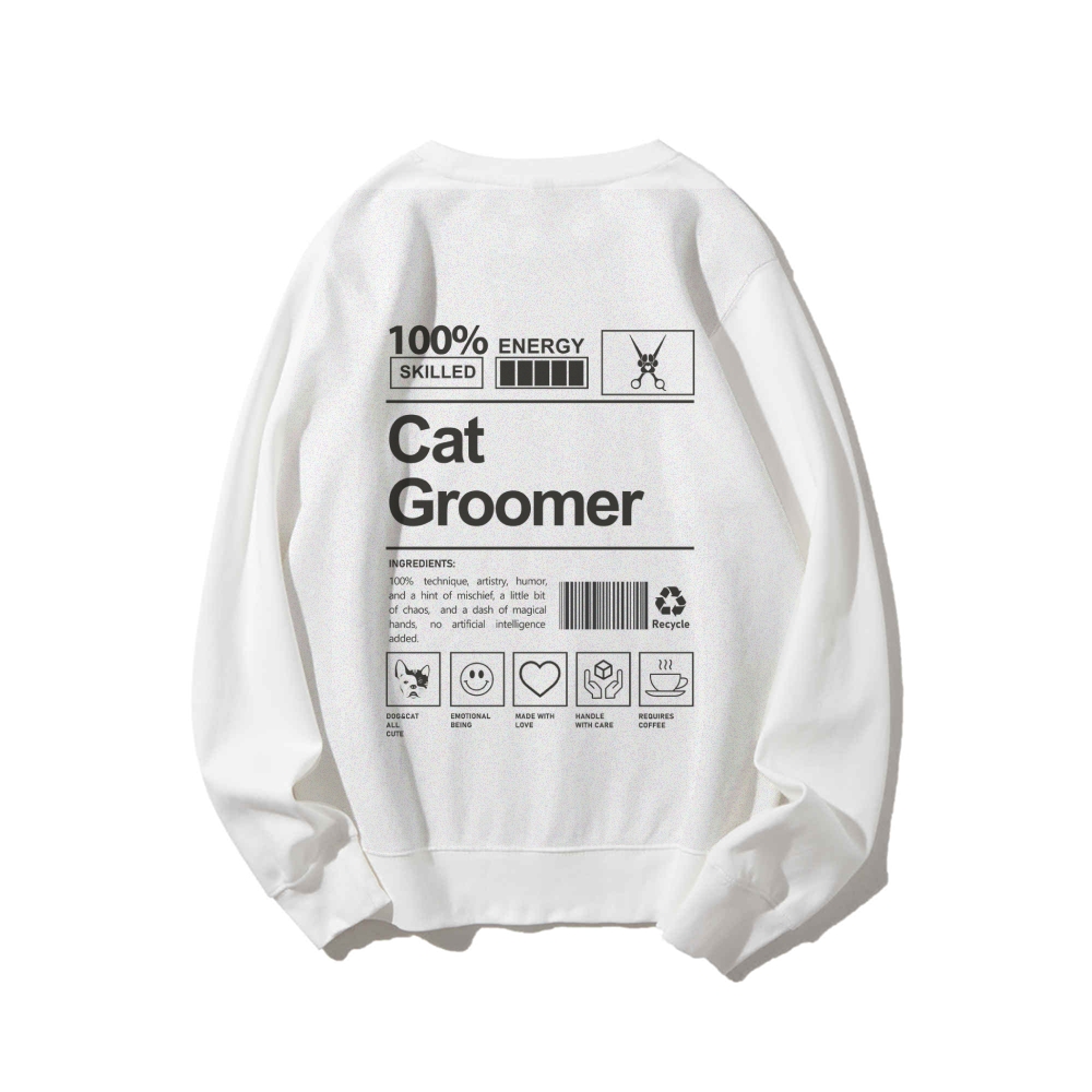 Cat Groomer Casual Crewneck Sweatshirt-moweekender