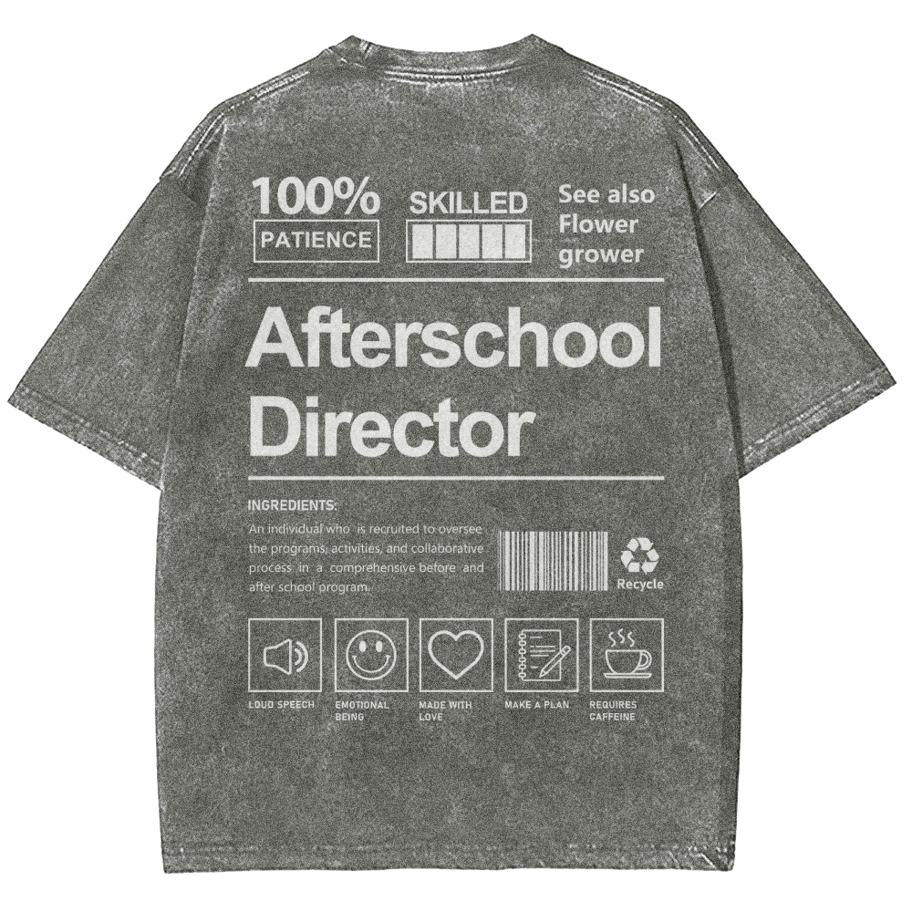 Afterschool Director Unisex Fit Washed T-Shirt-moweekender