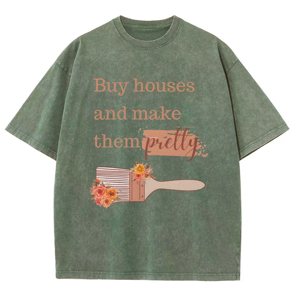 buy house Unisex Fit Washed T-Shirt-moweekender