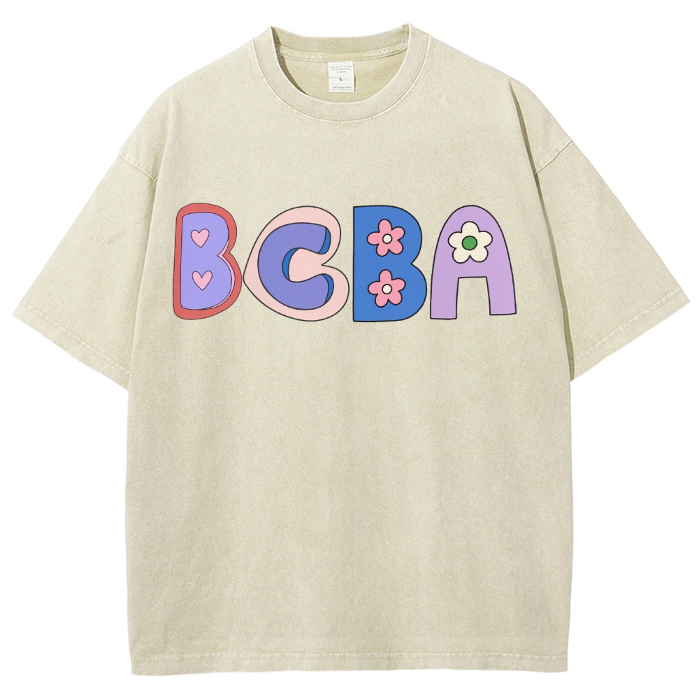 BCBA Board certified behavior analyst Unisex Fit Washed T-Shirt-moweekender