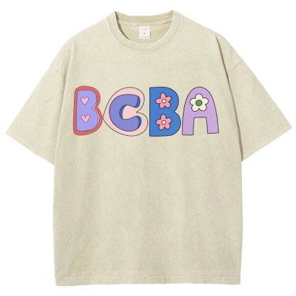 BCBA Board certified behavior analyst Unisex Fit Washed T-Shirt-moweekender
