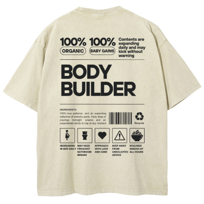Body Builder Unisex Fit Washed T-Shirt-moweekender