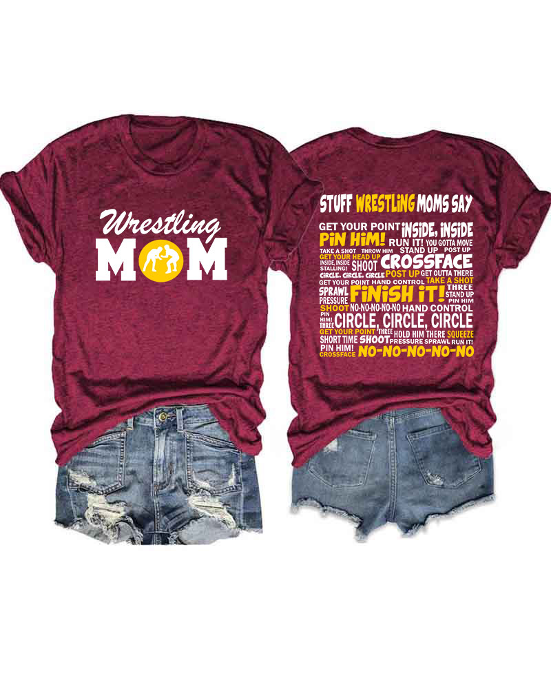 Wrestling Moms Printed T-shirt-moweekender