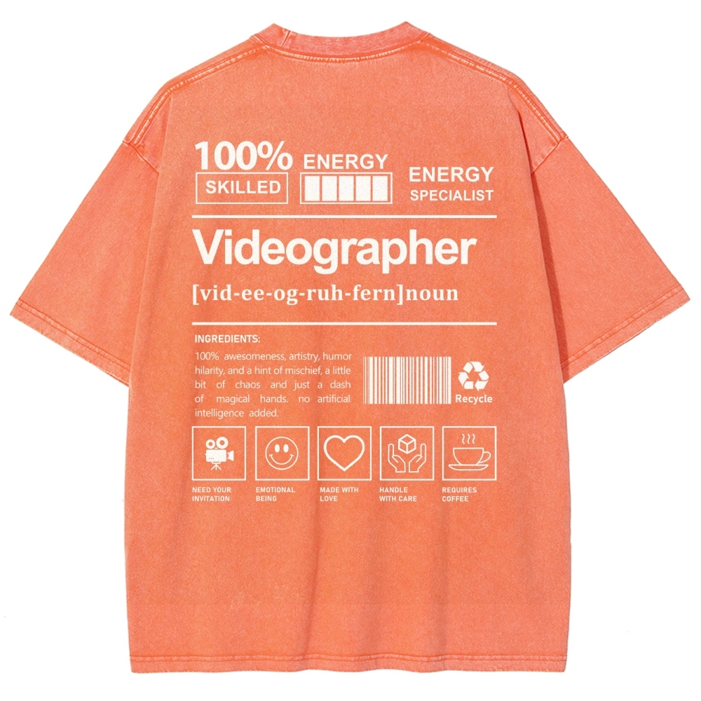 Videographer Unisex Fit Washed T-Shirt-moweekender