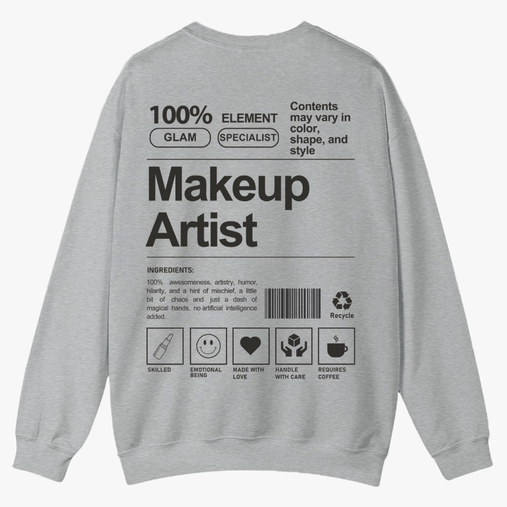 Makeup Artist Casual Crewneck Sweatshirt-moweekender