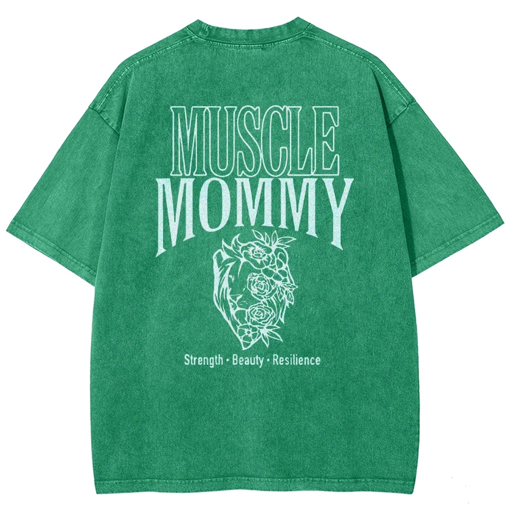 Muscle Mommy Vintage Snowflake Washed T-Shirt-moweekender
