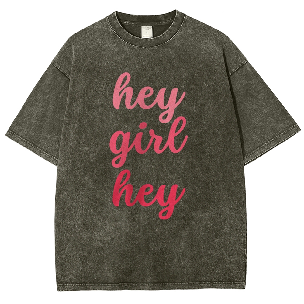 Hey Give Hey Unisex Fit Washed T-Shirt-moweekender